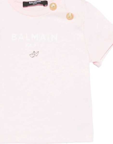 Tricouri Balmain T-Shirt With Logo PINK Fete (BM 19766552) 3