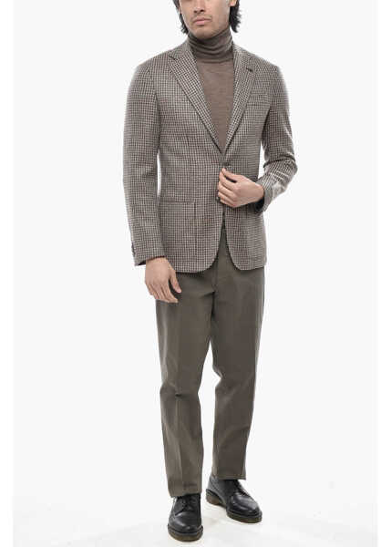 Sacouri CORNELIANI Cc Collection Two-Button Virgin Wool Blend Blazer With Patch Brown Barbati (BM 19766594) 4