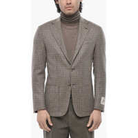 Sacouri Cc Collection Two-Button Virgin Wool Blend Blazer With Patch Barbati