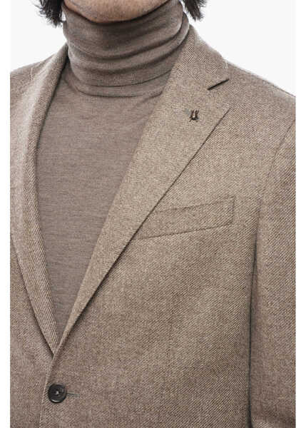 Sacouri elegante CORNELIANI Cc Collection Two-Button Virgin Wool And Cashmere Jacket Wit Beige Barbati (BM 19766597) 3