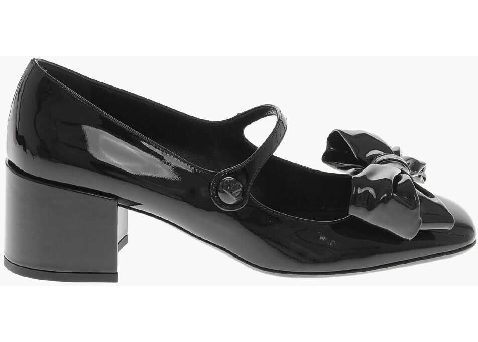 Pantofi stiletto Valentino Garavani Mary Jane Patent Pumps With Front Bow 5.5Cm Heel Black Femei (BM 19766600) 3