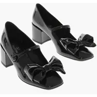Pantofi stiletto Mary Jane Patent Pumps With Front Bow 5.5Cm Heel Femei