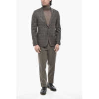 Sacouri CORNELIANI pentru Barbati - Sacouri elegante CORNELIANI Cc Collection District Check Virgin Wool Jacket With Flap Po Brown Barbati (BM 19766612) - B-mall.ro