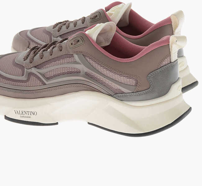 Sneakers Valentino Garavani Laced Leather Sneakers With Rubber Sole Pink Femei (BM 19766615) 2