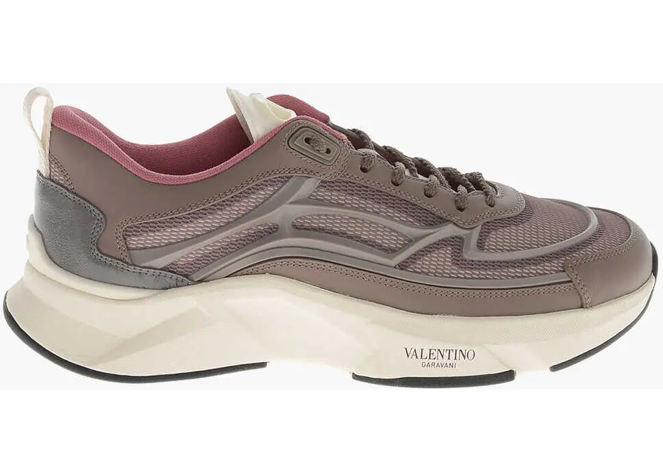 Sneakers Valentino Garavani Laced Leather Sneakers With Rubber Sole Pink Femei (BM 19766615) 3