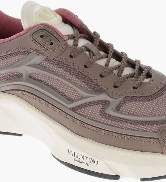 Sneakers Valentino Garavani Laced Leather Sneakers With Rubber Sole Pink Femei (BM 19766615) 4