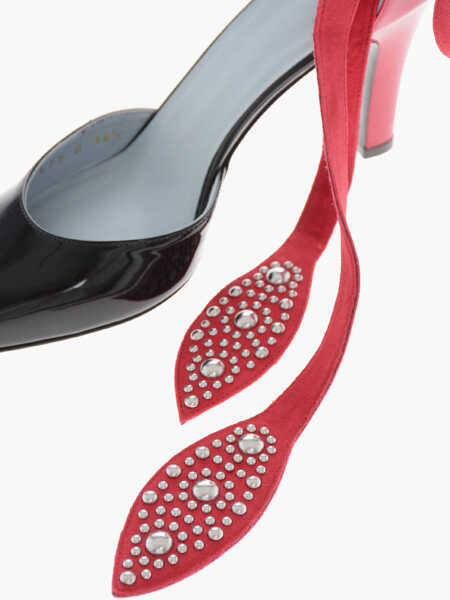 Pantofi stiletto Valentino Garavani Lace-Up Patent Bicolor Pumps 8.5Cm Heel Black Femei (BM 19766618) 4