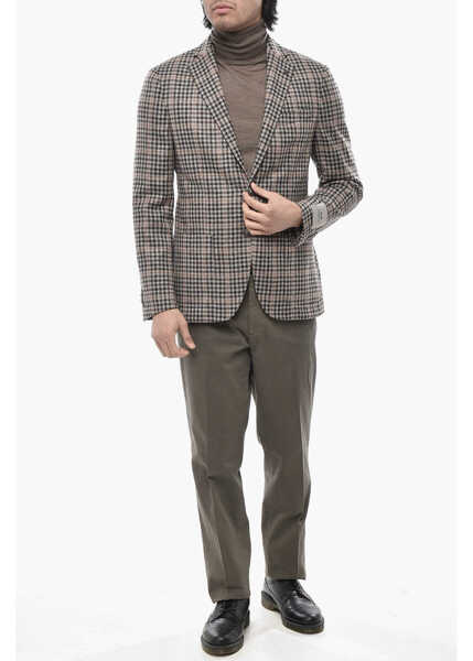 Sacouri elegante CORNELIANI Cc Collection Gingham Check Virgin Wool Blend Jacket Multicolor Barbati (BM 19766630) 4