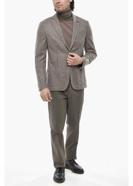 Sacouri CORNELIANI Cc Collection Patterned Virgin Wool Blend Blazer With Patch Multicolor Barbati (BM 19766633) 4