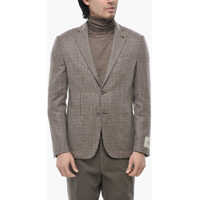 Sacouri Cc Collection Patterned Virgin Wool Blend Blazer With Patch Barbati