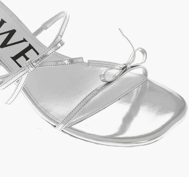 Sandale cu toc Loewe Lam Leather Sandals With 4.5Cm Kitten Heel Silver Femei (BM 19766636) 4