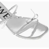 Sandale cu toc Loewe Dama - Sandale cu toc Loewe Lam Leather Sandals With 4.5Cm Kitten Heel Silver Femei (BM 19766636) - B-mall.ro