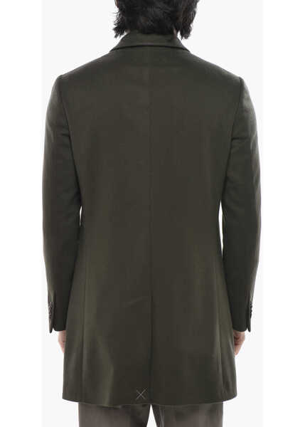 Paltoane CORNELIANI Cc Collection Virgin Wool Coat With Hidden Button Closure Green Barbati (BM 19766642) 2