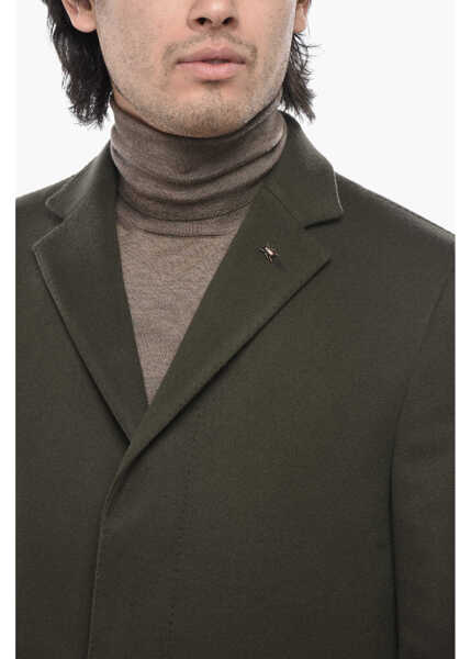 Paltoane CORNELIANI Cc Collection Virgin Wool Coat With Hidden Button Closure Green Barbati (BM 19766642) 3