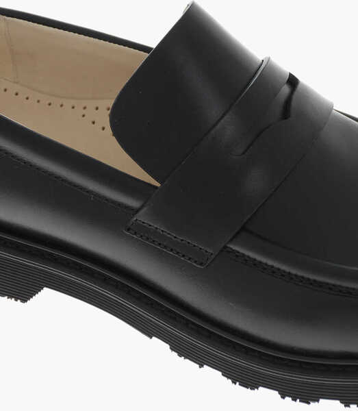 Mocasini Loewe Brushed Leather Penny Loafers Black Femei (BM 19766651) 4