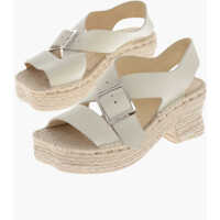 Sandale cu platforma Paula's Platform Leather Sandals With 7Cm Rope Sole Femei