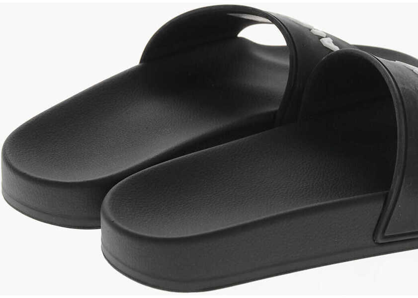 Sandale fara toc Balenciaga Rubber Slides Smooth With Embossed Logo Black Femei (BM 19766660) 2