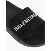 Sandale fara toc Balenciaga Dama - Sandale fara toc Balenciaga Rubber Slides Smooth With Embossed Logo Black Femei (BM 19766660) - B-mall.ro