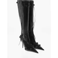 Cizme lungi Hammered Patent Leather Boots Cagole With Studs 9Cm Femei