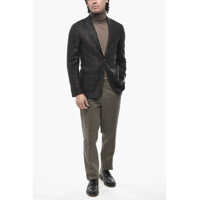 Sacouri CORNELIANI pentru Barbati - Sacouri CORNELIANI Cc Collection Virgin Wool And Silk Blend Checked Blazer Brown Barbati (BM 19766669) - B-mall.ro