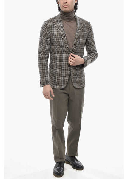 Sacouri elegante CORNELIANI Cc Collection Two-Button Virgin Wool And Silk Jacket With Do Beige Barbati (BM 19766672) 4