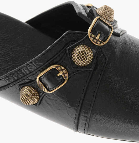 Papuci Balenciaga Hammered Patent Leather Mules Cosy With Studs Black Femei (BM 19766675) 4