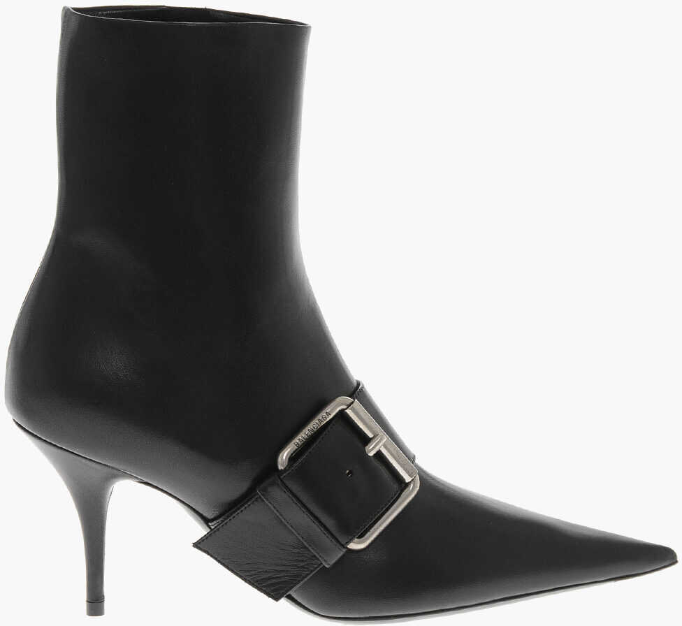 Botine Balenciaga Leather Ankle Boots Belt With Buckle 8Cm Black Femei (BM 19766678) 3