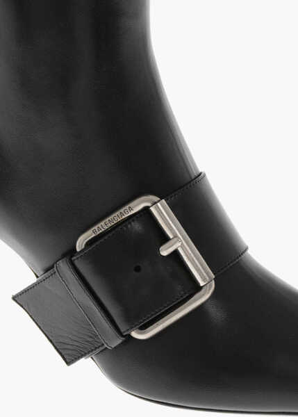 Botine Balenciaga Leather Ankle Boots Belt With Buckle 8Cm Black Femei (BM 19766678) 4