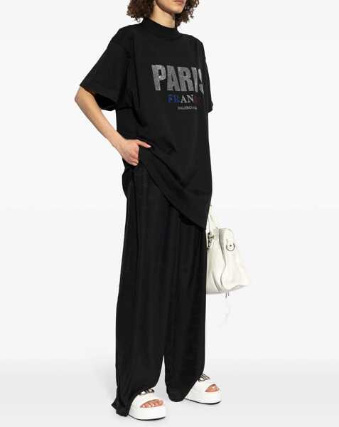 Sandale fara toc Balenciaga Leather Platform Sandals Rise With Metallic Logo 5Cm White Femei (BM 19766684) 5