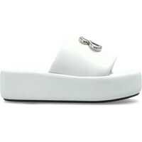 Sandale fara toc Leather Platform Sandals Rise With Metallic Logo 5Cm Femei