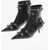 Balenciaga Hammered Patent Leather Ankle Boots Cagole With Studs 5Cm Black