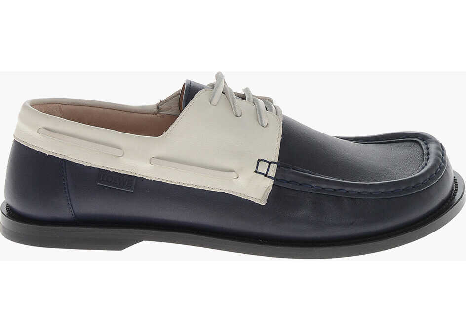 Pantofi Oxford Loewe Bicolor Leather Lace-Up Shoes Blue Femei (BM 19766696) 3
