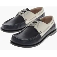 Pantofi Oxford Bicolor Leather Lace-Up Shoes Femei
