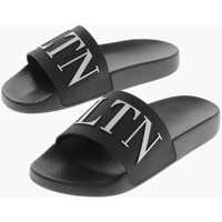Sandale fara toc Rubber Slides Vltn With Embossed Logo Femei