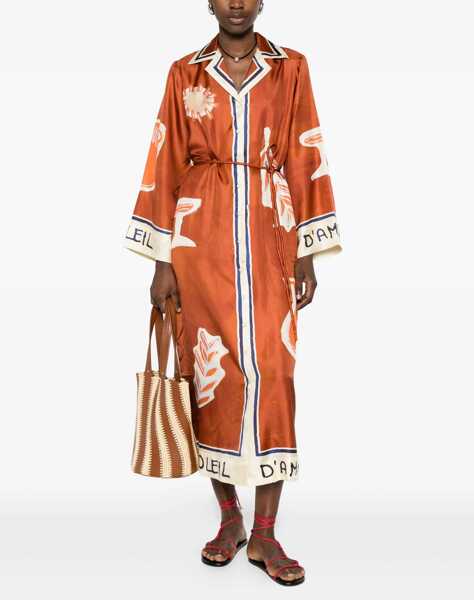 Rochii ALEMAIS Soleil dAmour silk Shirtdress RUST Femei (BM 19766819) 2