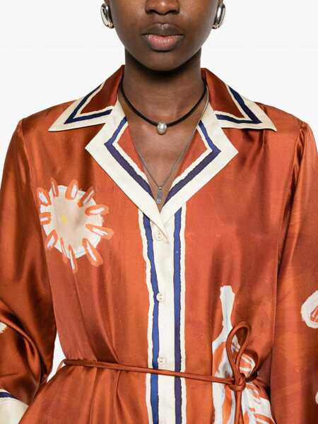 Rochii ALEMAIS Soleil dAmour silk Shirtdress RUST Femei (BM 19766819) 5