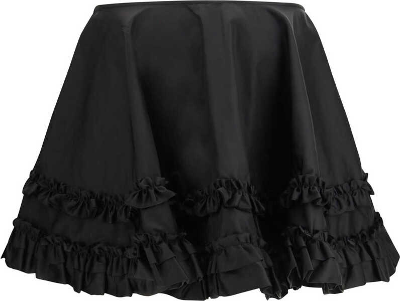 Fuste Ganni Duchesse Nylon Mini Frill Skirt BLACK Femei (BM 19766840) 2