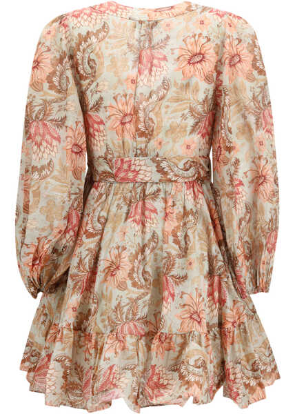 Rochii ZIMMERMANN Daylight wrap mini Dress STAMP-FLORAL-SAGE Femei (BM 19766861) 2