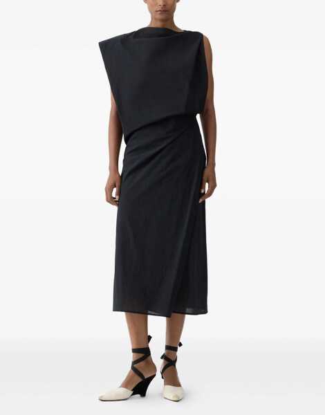 Rochii JACQUEMUS Drapped midi Dress BLACK Femei (BM 19768199) 2