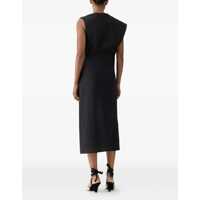 Rochii JACQUEMUS Dama - Rochii JACQUEMUS Drapped midi Dress BLACK Femei (BM 19768199) - B-mall.ro