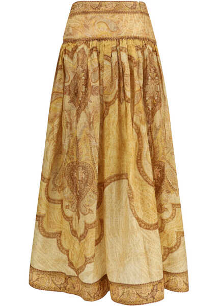 Fuste ZIMMERMANN Wanderlust Maxi Skirt TAPESTRY-MUSTARD-MULTI Femei (BM 19768211) 2