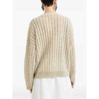 Pulovere Brunello Cucinelli Dama - Pulovere Brunello Cucinelli Dazzling Cable linen Sweater with openwork ribbing BEIGE Femei (BM 19768253) - B-mall.ro