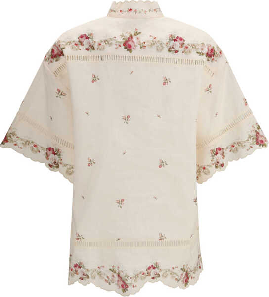 Camasi casual ZIMMERMANN Patience Shirt CREAM-PINKROSE Femei (BM 19768262) 2