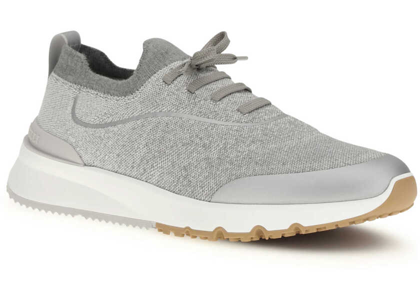 Sneakers Brunello Cucinelli Techno cotton knit Sneakers runners 9400502SILVERBIANCO/AMBRA/GRIGIO Barbati (BM 19768265) 2