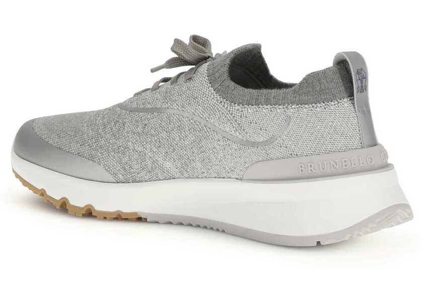 Sneakers Brunello Cucinelli Techno cotton knit Sneakers runners 9400502SILVERBIANCO/AMBRA/GRIGIO Barbati (BM 19768265) 3