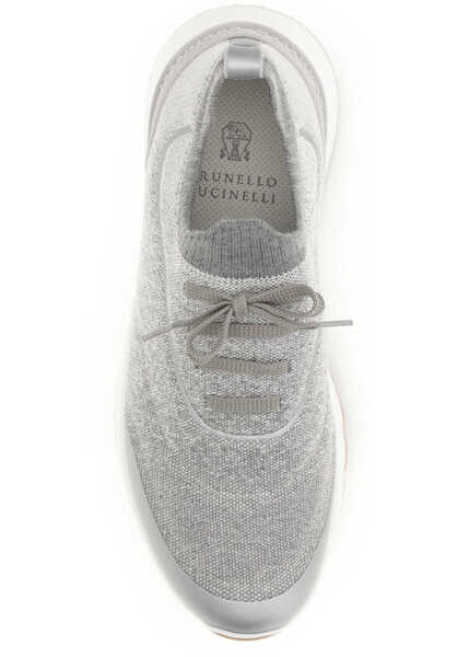 Sneakers Brunello Cucinelli Techno cotton knit Sneakers runners 9400502SILVERBIANCO/AMBRA/GRIGIO Barbati (BM 19768265) 4