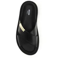 Sandale pentru Barbati - Sandale Moschino Leather Sandals NERO Barbati (BM 19768292) - B-mall.ro