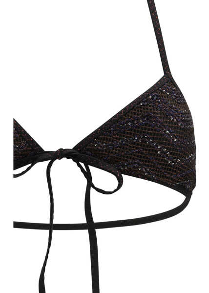 Costume de baie intregi MISSONI BEACHWEAR Zigzag mesh triangle Bikini with sequins DARK BROWN Femei (BM 19768316) 3