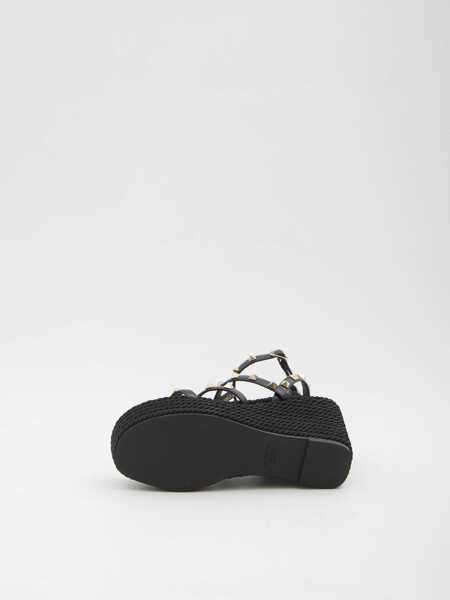 Sandale Valentino Garavani Rockstud Wedge Sandal BLACK Femei (BM 19768604) 4