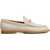 TOD'S Hammered Leather Loafers BEIGE